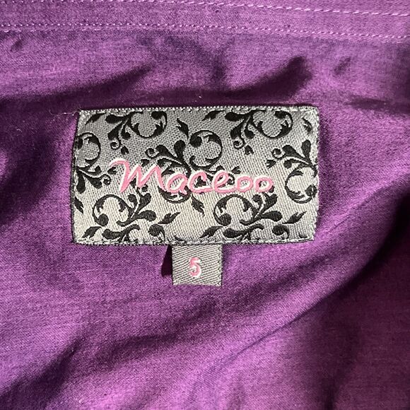 Maceoo Mens Size 5/XL Long Sleeve Button Up Shirt Purple Flip Cuffs - Picture 3 of 12